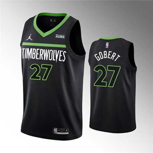 Men%27s Minnesota Timberwolves #27 Rudy Gobert Black Statement Edition Stitched Jersey Dzhi